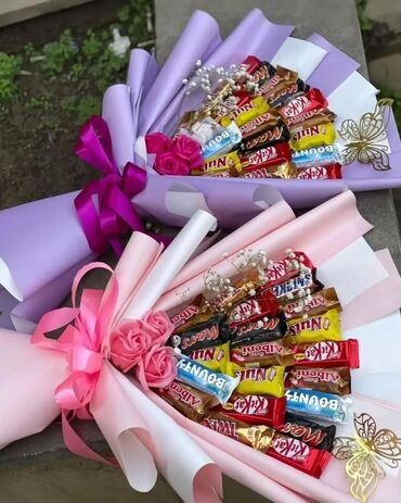 Şokolad buketləri: Şirniyyatlı gül buketləri – fərqli və dadlı hədiyyə - Kompozisiyalar — 3