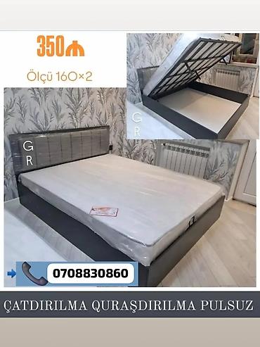 çarpayı modelleri: Yataq dəsti – qaldırılan mexanizmlə sandıqlı model - Ölçü: 160×200 sm — 1