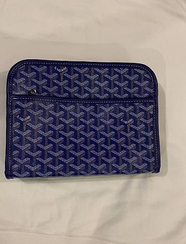 Клатчи: Сумка-клатч Goyard, цвет синий. - Фирменный узор Goyardine со светлым — 2