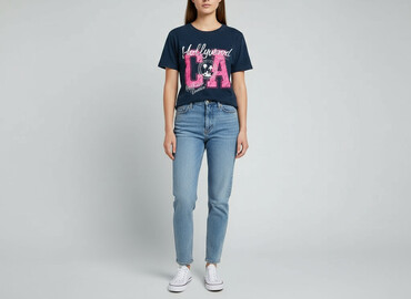 t shirty z flagą usa: Hollywood, T-shirt damski, rozmiar L