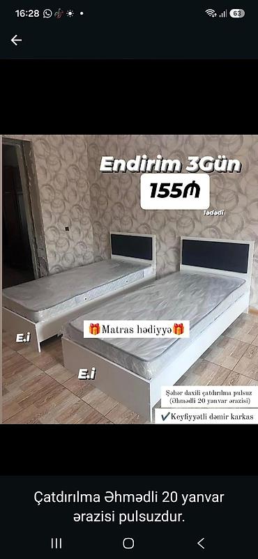 Tek nəfərlik ağ çarpayı • Başlıq hissəsi qara rəngli panel ilə • lalafo.az -da Tek nəfərlik ağ çarpayı • Başlıq hissəsi qara rəngli panel ilə •