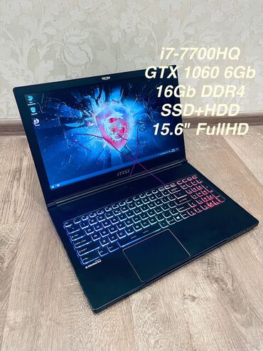 Ноутбуки: Ноутбук, MSI, 16 ГБ ОЗУ, Intel Core i7, 15.6 ", Б/у, Игровой, память NVMe SSD at lalafo.kg — 1 Ноутбуки: Ноутбук, MSI, 16 ГБ ОЗУ, Intel Core i7, 15.6 ", Б/у, Игровой, память NVMe SSD — 1