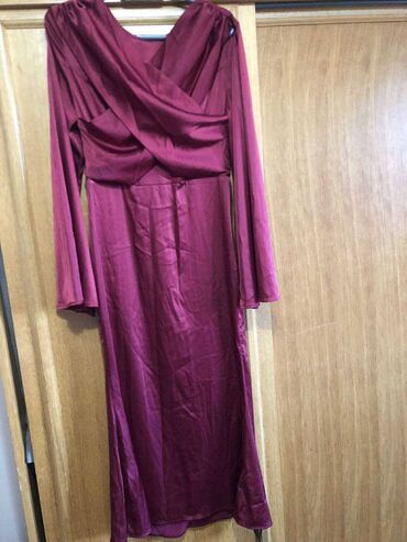 svilena spavacica i ogrtac: L (EU 40), color - Purple, Evening, Long sleeves