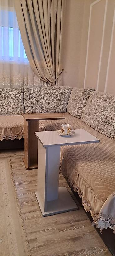 silindir: Sofada istifadə üçün kompakt C formalı köməkçi masa seti (2 ədəd) — 1