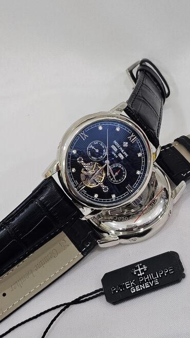 золотые часы женева 750 пробы мужские: Yeni, Qol saatı, Patek Phillipe, rəng - Qara