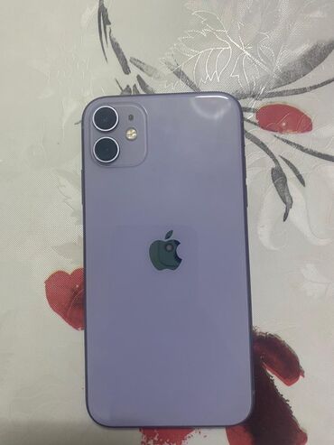 мобильные телефоны ми новые без бу: IPhone 11, Колдонулган, 128 ГБ, Заряддоочу түзүлүш, Коргоочу айнек, Каптама, 70 %