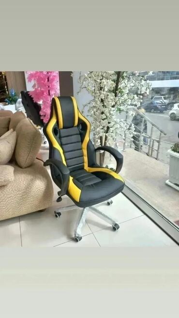 Ofis və oyun kresloları: Yeni, Təkərli, Qolları tənzimlənir, Parça — 19