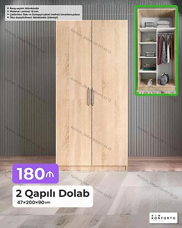 Ev və bağ: Məhsul: 2 qapılı paltar dolabı - Ölçü: 47 × 200 × 90 sm - Material — 1