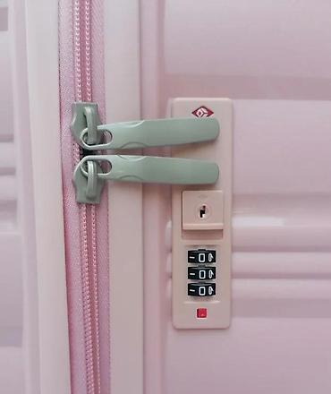 Putni koferi i torbe: Tvrdi kofer na točkiće – roze - Materijal: tvrda plastika (ABS/PC — 11