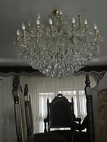 люстры для кухни: Классическая многорожковая люстра с хрустальными подвесками - Тип — 1