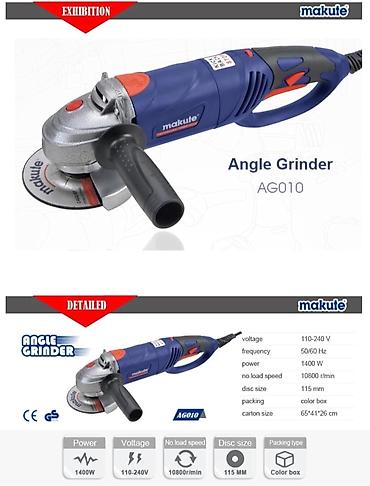 Makute AG010 bucaqslı yonan (angle grinder) - Güc: 1400 W -