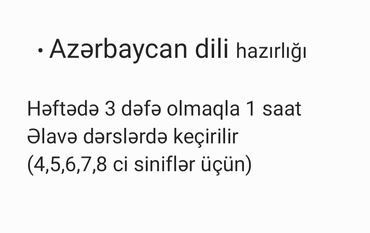 ofisiant isi axtariram 2023: Azərbaycan dili hazırlığı həftədə 3 dəfə 1 saat əlavə dərslər