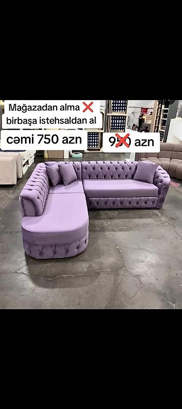 честер диван: Künc divan, Yeni, Vеlur parça, Şəhərdaxili pulsuz çatdırılma — 1