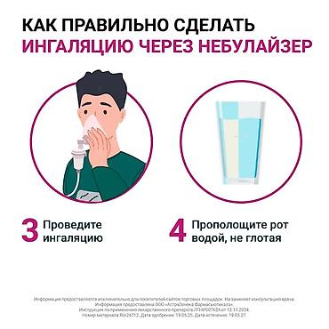 Ингаляторлор, небулайзерлер: Пульмикорт 0,25 мг/мл — дозированная суспензия будесонида для — 5