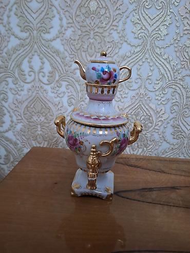 samovar almaq: Porselen mini samovar-çaydan dəsti - Material: yüksək keyfiyyətli — 4