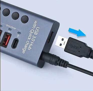 усб: USB 3.0 HUB док-станция расширения 7 портов с переключателем зарядка — 3