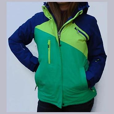 Ski jakne: Zimska/ski jakna – žensko - Trobojni dizajn: tamnoplava, limeta i — 1