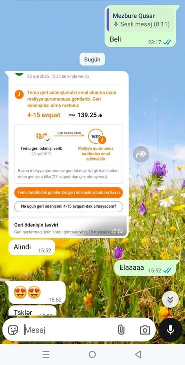 Tədbirlərin təşkili: Temu dan ödənişləri qaytarma usulü öyrədilir. kargo usulü dur. 1