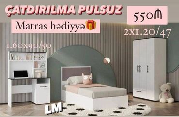 Rəflər: Gənc yataq otağı dəsti ÇARPAYI+DOLAB+Yazı masası💥 Yeni və sifarişlə