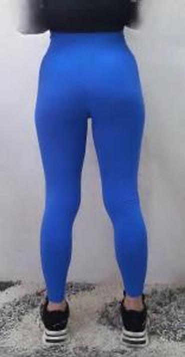 Helanke, biciklistički šortsevi: Ženske sportske helanke – kraljevski plave - Visok struk sa širokim — 17