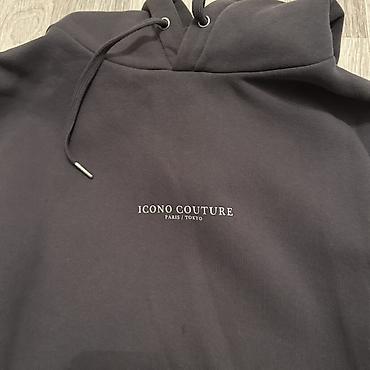 sweatshirt: ICONO COUTURE kapüşonlu sweatshirt - Rəng: qrafit/qaranlıq boz - Ön — 3