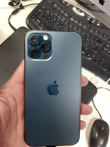 iphone x platasi: IPhone 12 Pro, 128 GB, Mavi, Qırıq