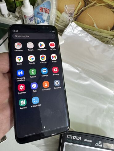 телефон флай тв: Samsung Galaxy S8, 64 GB, rəng - Qara, Barmaq izi