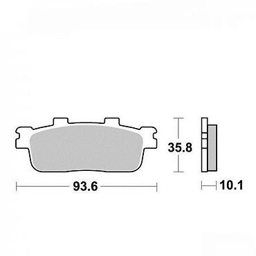 bmw e36: Pločica kočnice dimenzija 93.6 mm dužine, 35.8 mm visine i 10.1 mm — 1