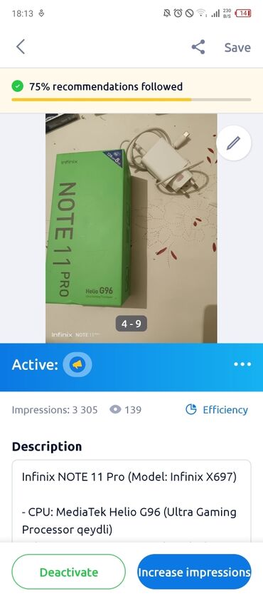 note 11 ekran: Infinix Note 11 Pro, 128 GB, rəng - Boz