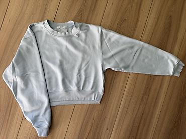 donna line: STRADIVARIUS Kratki duks (crop) sa dugim rukavima, svetlosive boje — 1