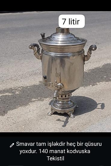 7 litrlik klassik metal samovar. Xüsusiyyətlər: - Həcm: 7 litr