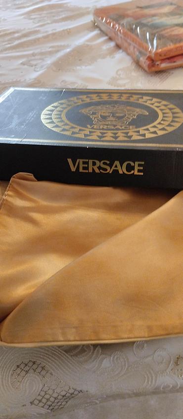 Ткани: Versace dizaynlı atlas dəst. YENİ İKİ YATAQ DƏSTİ. ATLAS QİZİLİ — 2