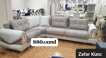 zəfər mebel: Zəfər Künc – L formalı yumşaq künc divan - Rəng: açıq-boz/boz — 1