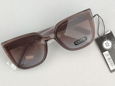 złote dodatki do zielonej sukienki: Glasses, Sunglasses, Cat eyes design, condition - Perfect
