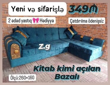 Divanlar: Künc divan, Yeni, Açılan, Bazalı, Parça, Şəhərdaxili pulsuz çatdırılma