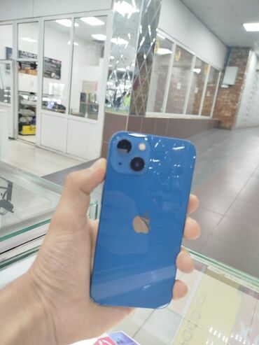 Apple iPhone: IPhone 13, Колдонулган, 128 ГБ, Көк, Коргоочу айнек, Каптама, 87 %