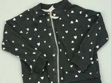 czarna bluzka dziewczęca: Sweatshirt, H&M, 3-4 years, 98-104 cm, condition - Good