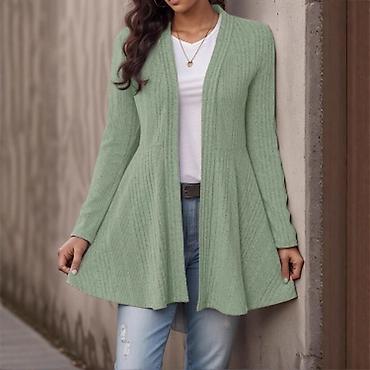 Džemperi, kardigani: Ženski dugi kardigan bez kopčanja - Kroj: A-linija sa suptilnim — 7