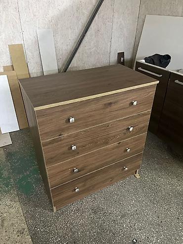 Комоды для одежды: Комод для одежды, С зеркалом, ЛДСП, цвет - Коричневый — 1