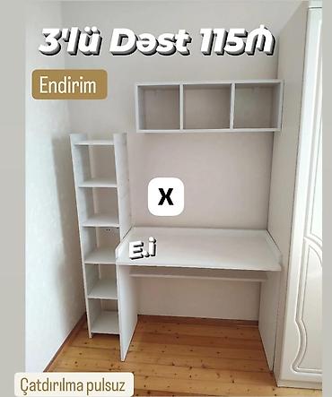 3-lü masa dəsti – 115 AZN Ağ rəngli kompakt çalışma dəsti kiçik və lalafo.az -da 3-lü masa dəsti – 115 AZN Ağ rəngli kompakt çalışma dəsti kiçik və