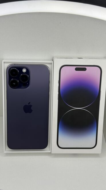 Apple iPhone: IPhone 14 Pro Max, Б/у, 256 ГБ, Deep Purple, Защитное стекло, Коробка, 88 %