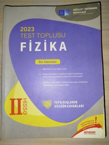 azərbaycan dili test toplusu 2 ci hissə 2023: Fizika 2 ci hissə Test toplusu 2023 nəşr