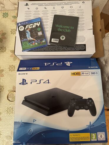 ps3 oyunu: Ps 4 slim 500 gb.Qutusunda istifade olunmayıb.Almaniyadan