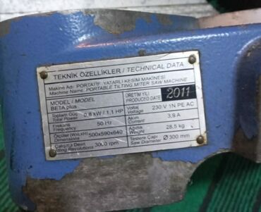 Digər mişarlar: Portativ yatar-kəsim gönye mişarı – BETA Plus tecilli satilir Texniki — 2