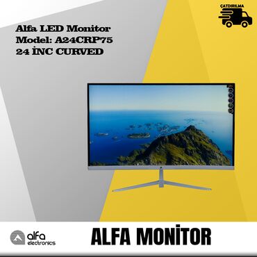 Klaviaturalar: Monitor LED "Alfa, 75 Hz 24 INCH Curved" ALFA LED MONITOR MODEL
