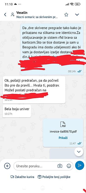 Komode: -Nocni ormaric sa skrivenim pregradama se moze izraditi od materijala — 14