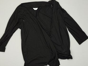 czarne t shirty damskie w serek: Kardigan, L, stan - Dobry