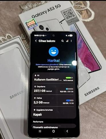 adabdır: Samsung Galaxy A53 5G, 256 GB, rəng - Ağ, Barmaq izi — 2