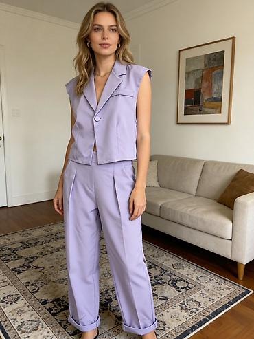 Kompleti: 🔥Damski komplet – prsluk bez rukava i pantalone visokog struka ✅2700 — 2