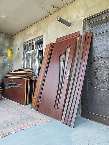 islenmis taxta: Otaq qapısı dəsti - Material: taxta əsaslı, tünd qəhvəyi rəngli örtük — 7